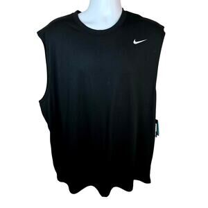 NIKE Swoosh Training Tank — 2XL Black Sleeveless Gym Shirt
